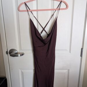 H&M Deep Brown Backless Dress